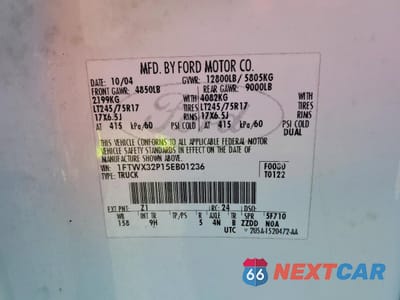 Zdjęcie 12 z 14 samochodu: 2005 FORD F350 SUPER DUTY VIN:1FTWX32P15EB01236 - miniatura