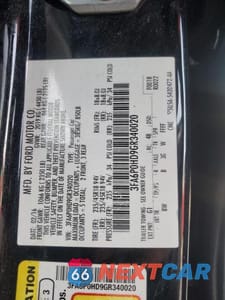 Zdjęcie 12 z 12 samochodu: 2016 FORD FUSION SE VIN:3FA6P0HD9GR340020 - miniatura