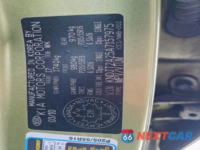 Zdjęcie 13 z 13 samochodu: 2010 KIA SOUL + VIN:KNDJT2A25A7157975 - miniatura