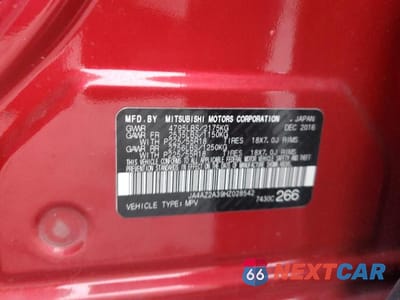 Zdjęcie 12 z 12 samochodu: 2017 MITSUBISHI OUTLANDER ES VIN:JA4AZ2A39HZ028542 - miniatura