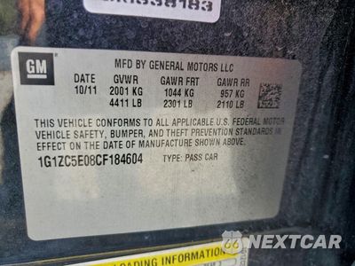 Zdjęcie 12 z 14 samochodu: 2012 CHEVROLET MALIBU 1LT VIN:1G1ZC5E08CF184604 - miniatura