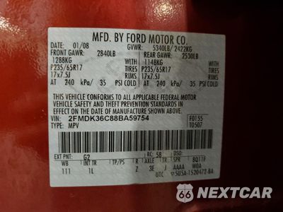 Zdjęcie 13 z 15 samochodu: 2008 FORD EDGE SE VIN:2FMDK36C88BA59754 - miniatura