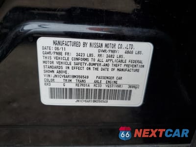 Zdjęcie 12 z 12 samochodu: 2011 INFINITI G37 VIN:JN1CV6AR1BM356549 - miniatura