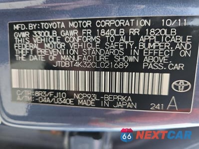 Zdjęcie 13 z 13 samochodu: 2012 TOYOTA YARIS VIN:JTDBT4K32CL021689 - miniatura