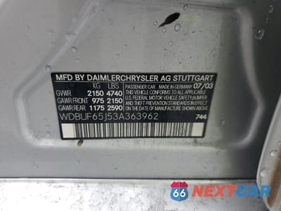 Zdjęcie 12 z 13 samochodu: 2003 MERCEDES-BENZ E 320 VIN:WDBUF65J53A363962 - miniatura