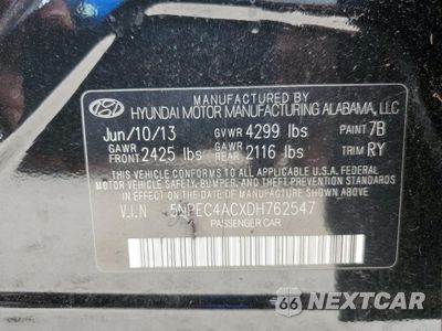 Zdjęcie 13 z 13 samochodu: 2013 HYUNDAI SONATA SE VIN:5NPEC4ACXDH762547 - miniatura