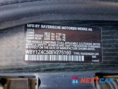 Zdjęcie 13 z 13 samochodu: 2014 BMW I3 REX VIN:WBY1Z4C50EV275160 - miniatura