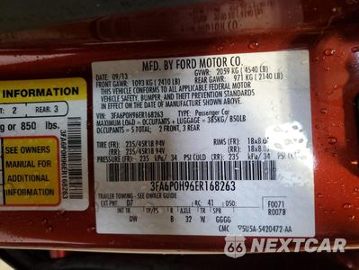 Zdjęcie 12 z 14 samochodu: 2014 FORD FUSION SE VIN:3FA6P0H96ER168263 - miniatura