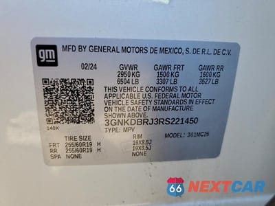 Zdjęcie 13 z 13 samochodu: 2024 CHEVROLET BLAZER 2LT VIN:3GNKDBRJ3RS221450 - miniatura