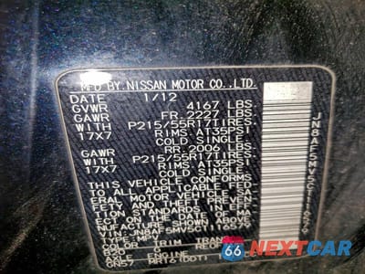 Zdjęcie 13 z 13 samochodu: 2012 NISSAN JUKE S VIN:JN8AF5MV5CT116579 - miniatura