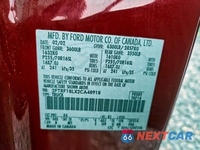 Zdjęcie 12 z 12 samochodu: 2002 FORD F150 VIN:2FTRF18LX2CA48918 - miniatura