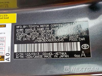 Zdjęcie 12 z 12 samochodu: 2011 TOYOTA CAMRY SE VIN:JTNBK3EKXB3050545 - miniatura