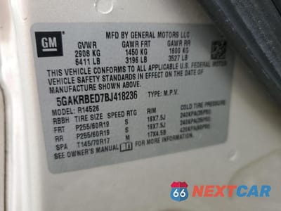 Zdjęcie 14 z 14 samochodu: 2011 BUICK ENCLAVE CXL VIN:5GAKRBED7BJ418236 - miniatura