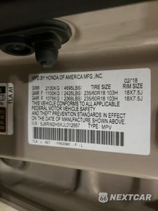 Zdjęcie 13 z 13 samochodu: 2018 HONDA CR-V EX VIN:5J6RW2H5XJL012667 - miniatura