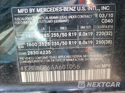 Zdjęcie 12 z 12 samochodu: 2010 MERCEDES-BENZ ML 350 4MATIC VIN:4JGBB8GB6AA601056 - miniatura