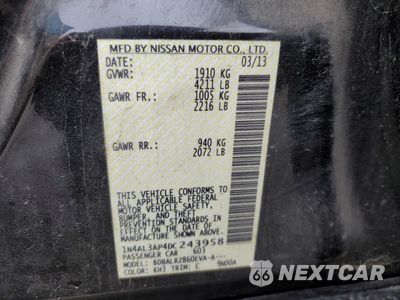 Zdjęcie 12 z 12 samochodu: 2013 NISSAN ALTIMA 2.5 VIN:1N4AL3AP4DC243958 - miniatura