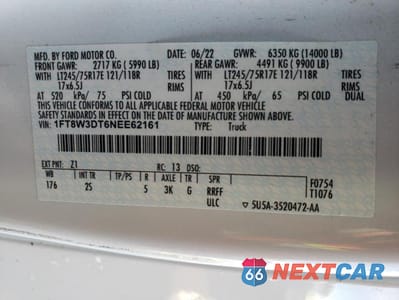 Zdjęcie 12 z 12 samochodu: 2022 FORD F350 SUPER DUTY VIN:1FT8W3DT6NEE62161 - miniatura