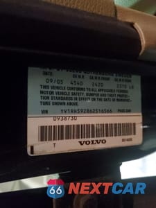 Zdjęcie 12 z 12 samochodu: 2006 VOLVO S60 2.5T VIN:YV1RH592862516566 - miniatura