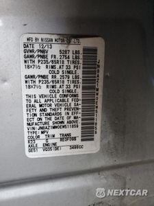 Zdjęcie 12 z 13 samochodu: 2014 NISSAN MURANO S VIN:JN8AZ1MW0EW511859 - miniatura