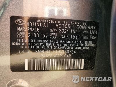 Zdjęcie 14 z 15 samochodu: 2017 HYUNDAI ELANTRA SE VIN:KMHD84LF1HU150734 - miniatura