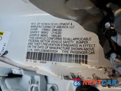 Zdjęcie 13 z 13 samochodu: 2022 HONDA CIVIC SPORT VIN:19XFL2G86NE003024 - miniatura