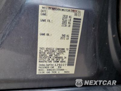 Zdjęcie 12 z 13 samochodu: 2014 NISSAN ALTIMA 2.5 VIN:1N4AL3AP7EC129227 - miniatura
