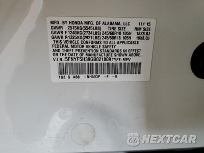 Zdjęcie 15 z 16 samochodu: 2016 HONDA PILOT EX VIN:5FNYF5H39GB021809 - miniatura