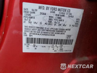 Zdjęcie 13 z 13 samochodu: 2010 FORD EDGE SEL VIN:2FMDK4JC9ABA03938 - miniatura