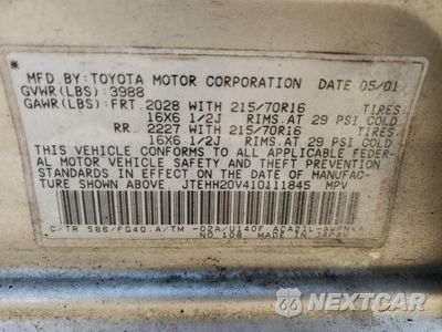 Zdjęcie 13 z 13 samochodu: 2001 TOYOTA RAV4 VIN:JTEHH20V410111845 - miniatura