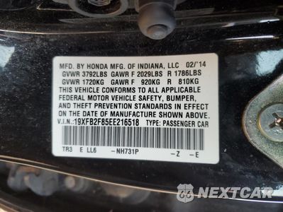 Zdjęcie 14 z 15 samochodu: 2014 HONDA CIVIC EX VIN:19XFB2F85EE216518 - miniatura