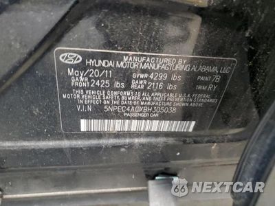 Zdjęcie 12 z 12 samochodu: 2011 HYUNDAI SONATA SE VIN:5NPEC4ACXBH305038 - miniatura