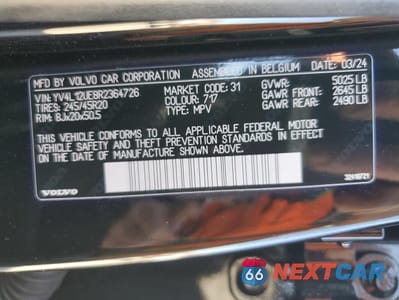 Zdjęcie 15 z 15 samochodu: 2024 VOLVO XC40 PLUS VIN:YV4L12UE8R2364726 - miniatura