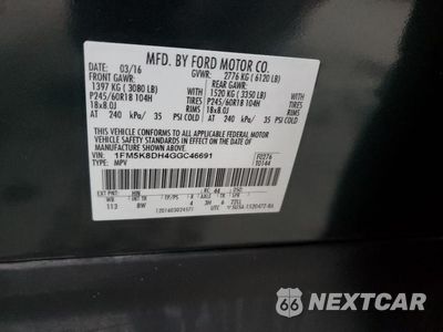 Zdjęcie 13 z 13 samochodu: 2016 FORD EXPLORER XLT VIN:1FM5K8DH4GGC46691 - miniatura