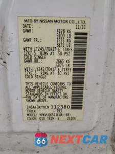 Zdjęcie 13 z 13 samochodu: 2012 NISSAN NV 2500 VIN:1N6AF0KYXCN112380 - miniatura