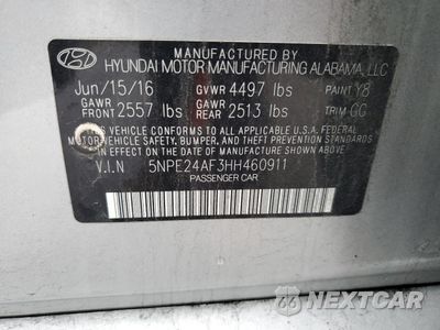 Zdjęcie 14 z 15 samochodu: 2017 HYUNDAI SONATA SE VIN:5NPE24AF3HH460911 - miniatura