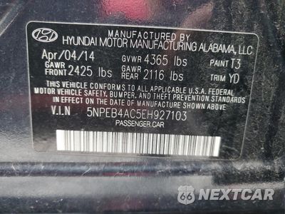 Zdjęcie 13 z 13 samochodu: 2014 HYUNDAI SONATA GLS VIN:5NPEB4AC5EH927103 - miniatura