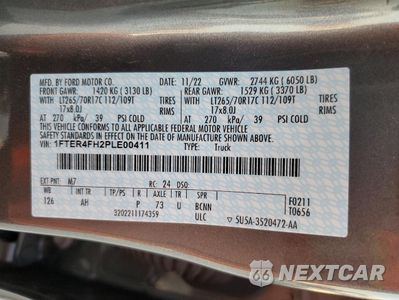 Zdjęcie 14 z 14 samochodu: 2023 FORD RANGER XL VIN:1FTER4FH2PLE00411 - miniatura