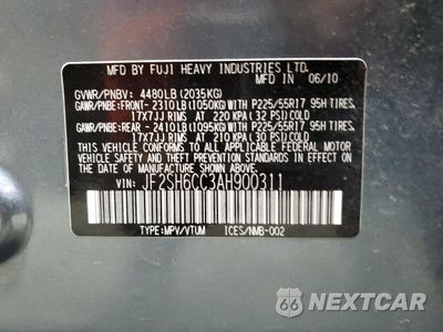 Zdjęcie 15 z 16 samochodu: 2010 SUBARU FORESTER 2.5X PREMIUM VIN:JF2SH6CC3AH900311 - miniatura