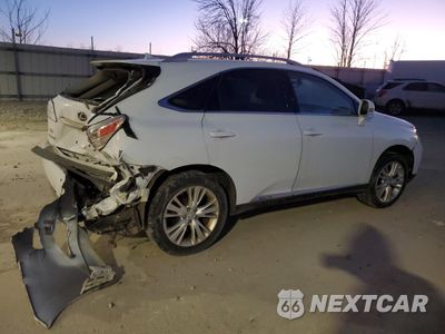 Trzecie zdjęcie samochodu z tyłu: 2010 LEXUS RX 450H VIN:JTJBC1BA9A2012887 - miniatura