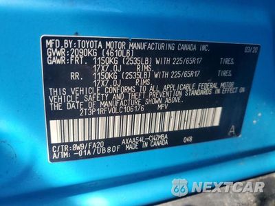 Zdjęcie 13 z 13 samochodu: 2020 TOYOTA RAV4 XLE VIN:2T3P1RFV0LC106176 - miniatura