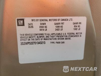 Zdjęcie 13 z 13 samochodu: 2005 PONTIAC GRAND PRIX VIN:2G2WP522751343213 - miniatura
