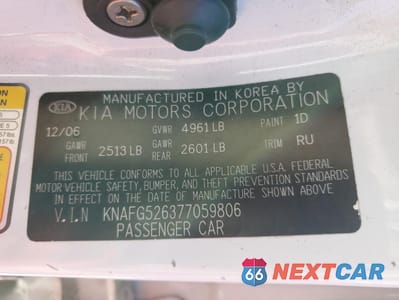Zdjęcie 14 z 14 samochodu: 2007 KIA RONDO LX VIN:KNAFG526377059806 - miniatura