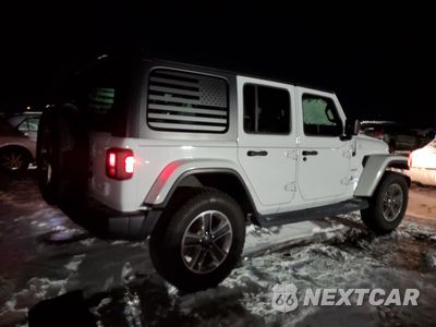 Trzecie zdjęcie samochodu z tyłu: 2018 JEEP WRANGLER UNLIMITED SAHARA VIN:1C4HJXEN8JW201401 - miniatura