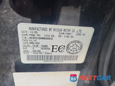 Zdjęcie 12 z 12 samochodu: 2006 INFINITI M45 BASE VIN:JNKBY01EX6M206633 - miniatura