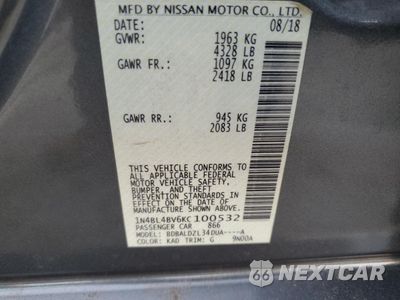 Zdjęcie 12 z 12 samochodu: 2019 NISSAN ALTIMA S VIN:1N4BL4BV6KC100532 - miniatura