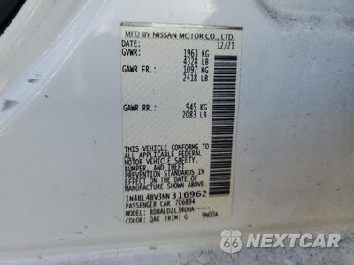 Zdjęcie 15 z 15 samochodu: 2022 NISSAN ALTIMA S VIN:1N4BL4BV3NN316962 - miniatura