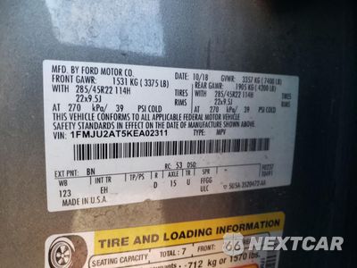 Zdjęcie 15 z 16 samochodu: 2019 FORD EXPEDITION LIMITED VIN:1FMJU2AT5KEA02311 - miniatura