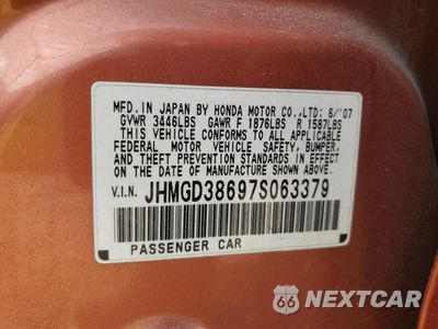 Zdjęcie 14 z 15 samochodu: 2007 HONDA FIT S VIN:JHMGD38697S063379 - miniatura