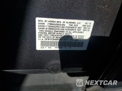Zdjęcie 14 z 14 samochodu: 2015 HONDA PILOT TOURING VIN:5FNYF3H99FB017671 - miniatura