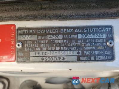 Zdjęcie 12 z 12 samochodu: 1972 MERCEDES-BENZ 240-CLASS VIN:00011511012266108 - miniatura